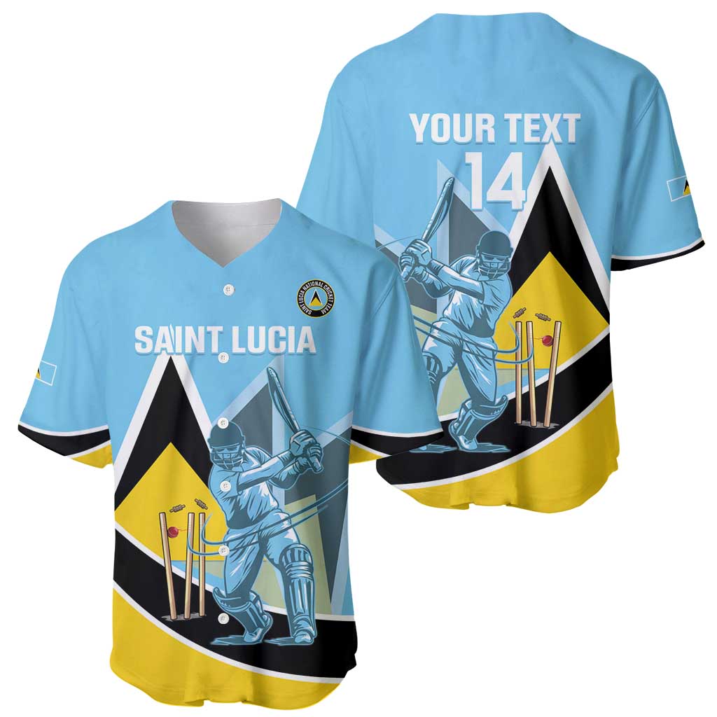 Custom Saint Lucia Cricket Baseball Jersey Go Champions - National Color - Wonder Print Shop
