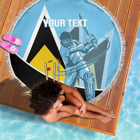 Custom Saint Lucia Cricket Beach Blanket Go Champions - National Color - Wonder Print Shop