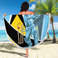 Custom Saint Lucia Cricket Beach Blanket Go Champions - National Color - Wonder Print Shop