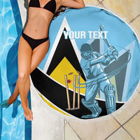 Custom Saint Lucia Cricket Beach Blanket Go Champions - National Color - Wonder Print Shop