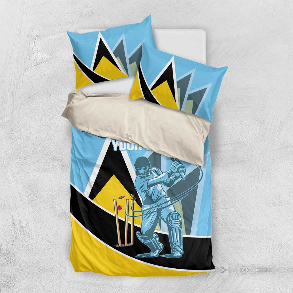 Custom Saint Lucia Cricket Bedding Set Go Champions - National Color - Wonder Print Shop