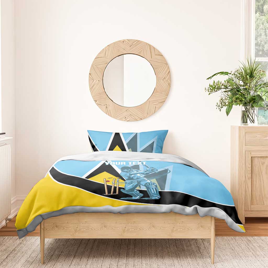 Custom Saint Lucia Cricket Bedding Set Go Champions - National Color - Wonder Print Shop