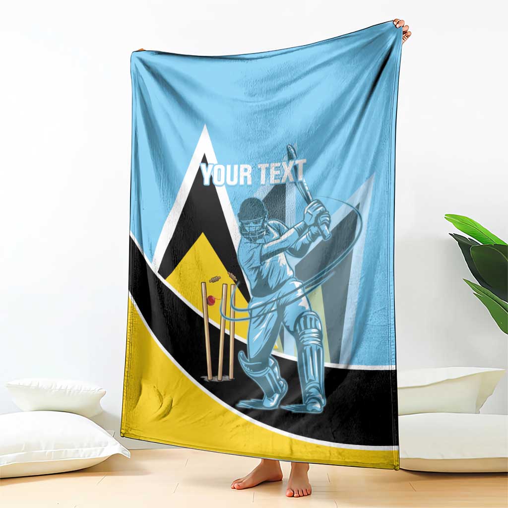 Custom Saint Lucia Cricket Blanket Go Champions - National Color