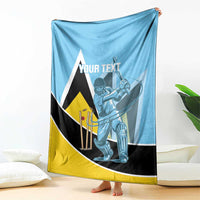 Custom Saint Lucia Cricket Blanket Go Champions - National Color