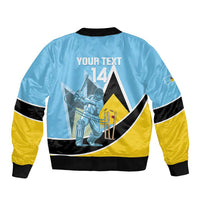 Custom Saint Lucia Cricket Bomber Jacket Go Champions - National Color - Wonder Print Shop