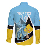 Custom Saint Lucia Cricket Family Matching Short Sleeve Bodycon Dress and Hawaiian Shirt Go Champions - National Color - Wonder Print Shop