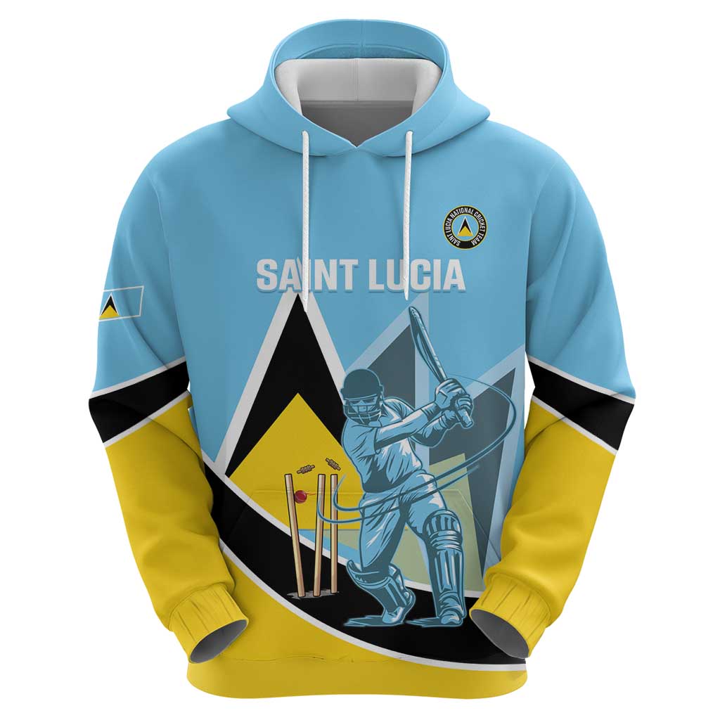 Custom Saint Lucia Cricket Hoodie Go Champions - National Color - Wonder Print Shop