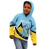 Custom Saint Lucia Cricket Kid Hoodie Go Champions - National Color - Wonder Print Shop