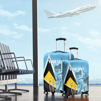 Custom Saint Lucia Cricket Luggage Cover Go Champions - National Color - Wonder Print Shop