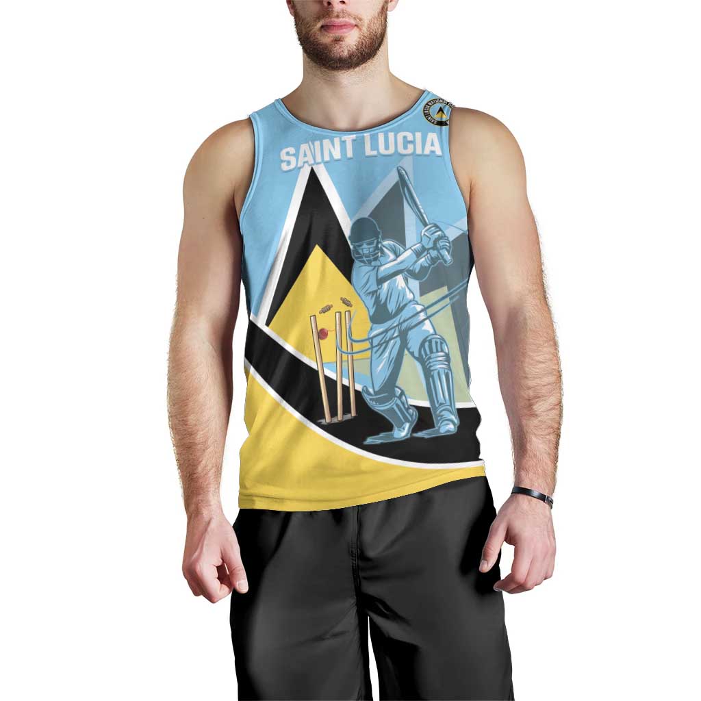 Custom Saint Lucia Cricket Men Tank Top Go Champions - National Color - Wonder Print Shop