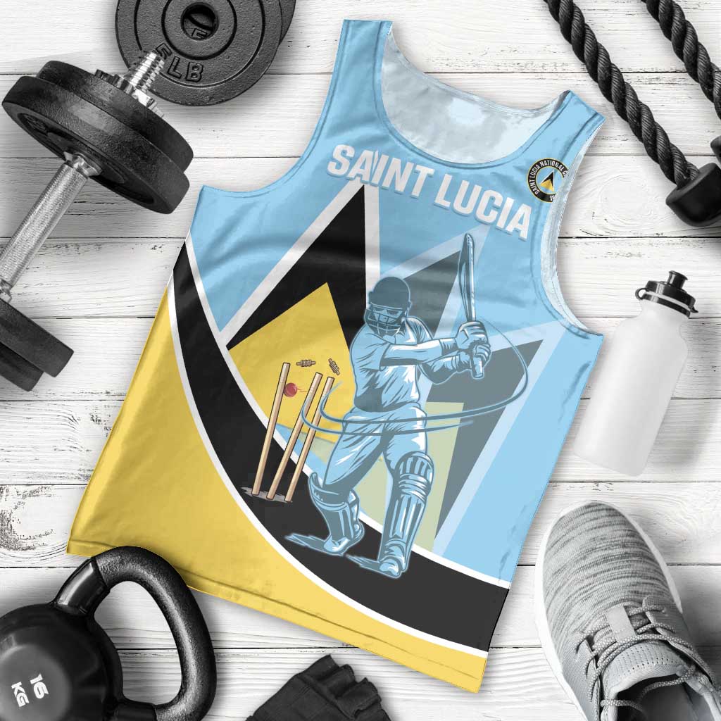 Custom Saint Lucia Cricket Men Tank Top Go Champions - National Color - Wonder Print Shop
