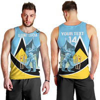 Custom Saint Lucia Cricket Men Tank Top Go Champions - National Color - Wonder Print Shop
