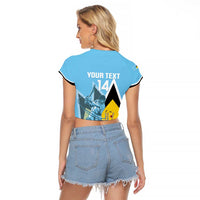 Custom Saint Lucia Cricket Raglan Cropped T Shirt Go Champions - National Color - Wonder Print Shop