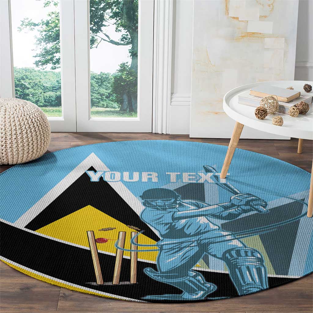 Custom Saint Lucia Cricket Round Carpet Go Champions - National Color - Wonder Print Shop