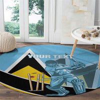 Custom Saint Lucia Cricket Round Carpet Go Champions - National Color - Wonder Print Shop