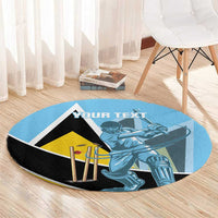 Custom Saint Lucia Cricket Round Carpet Go Champions - National Color - Wonder Print Shop