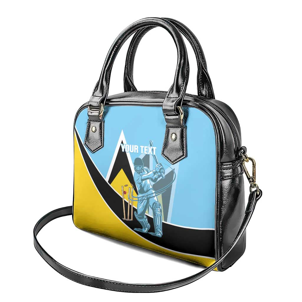 Custom Saint Lucia Cricket Shoulder Handbag Go Champions - National Color - Wonder Print Shop