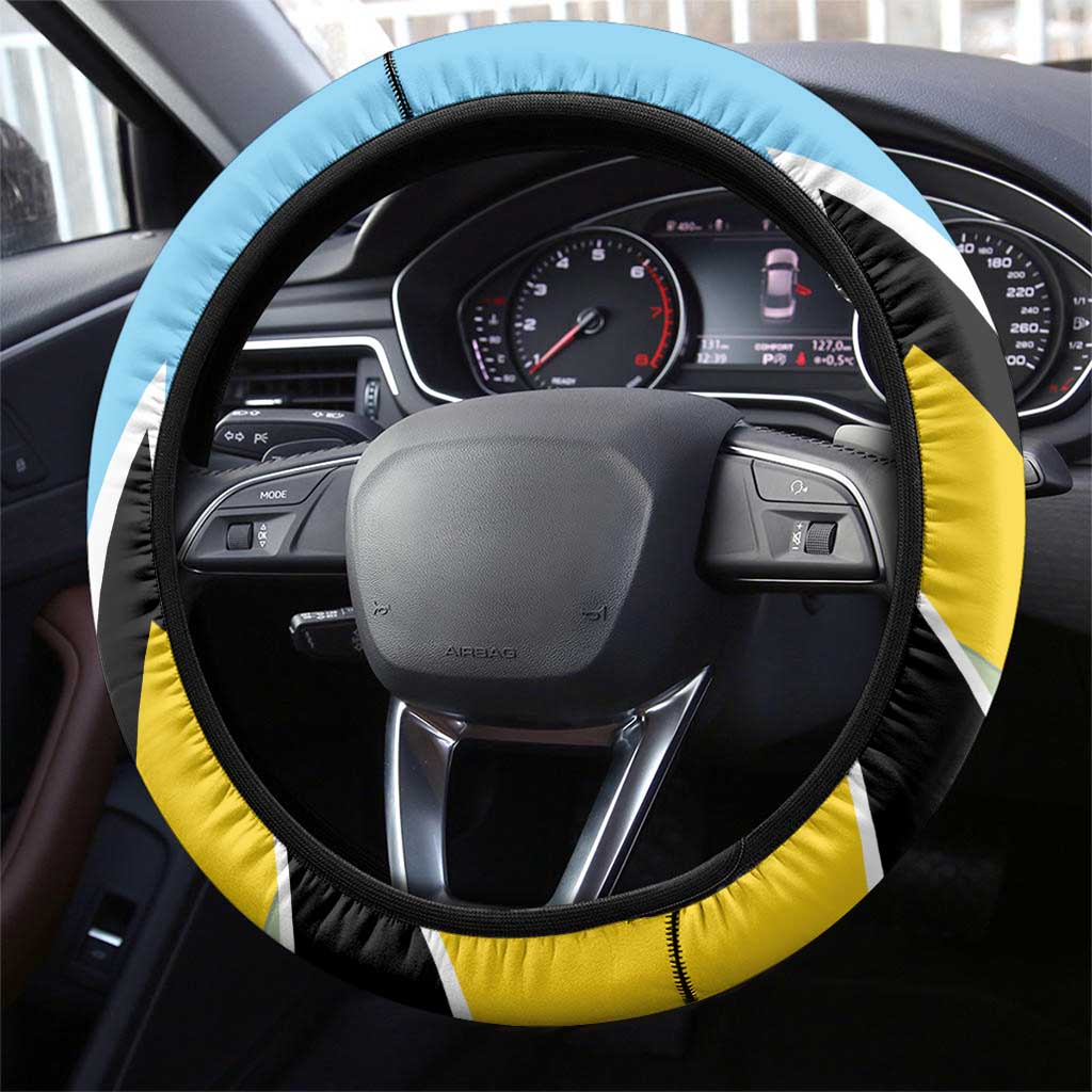 Saint Lucia Cricket Steering Wheel Cover Go Champions - National Color - Wonder Print Shop
