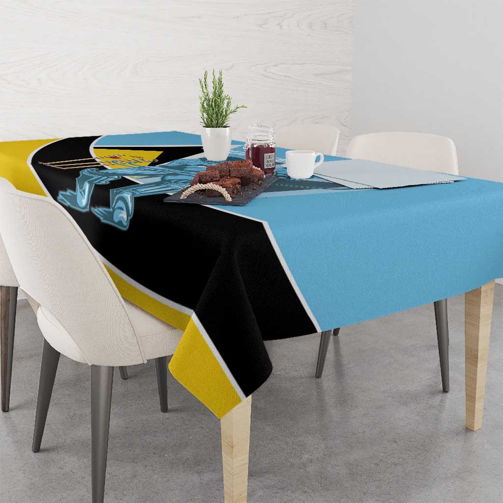 Custom Saint Lucia Cricket Tablecloth Go Champions - National Color - Wonder Print Shop