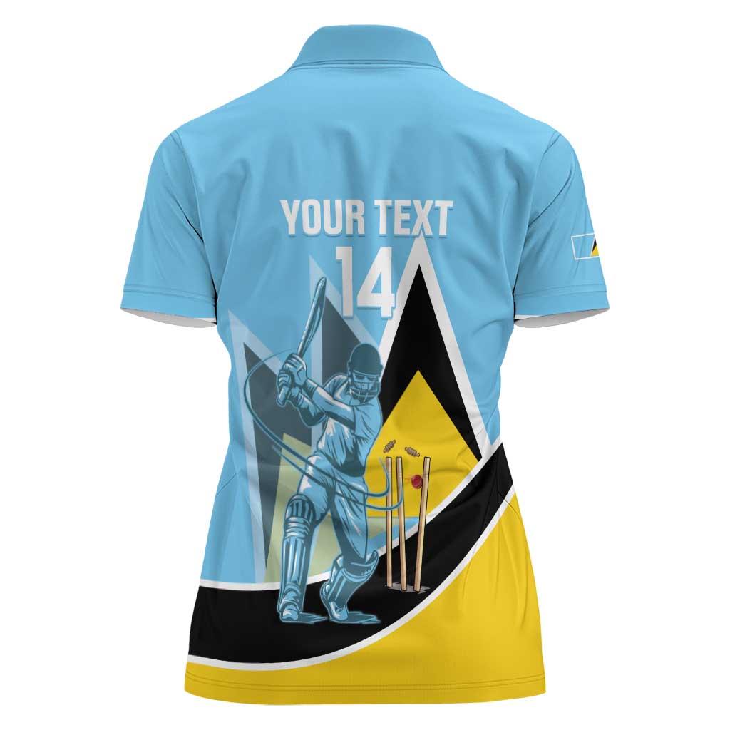 Custom Saint Lucia Cricket Women Polo Shirt Go Champions - National Color - Wonder Print Shop