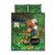 Happy Saint Patrick's Day Quilt Bed Set Leprechaun With Irish Harp - Shamrock Pattern - Wonder Print Shop