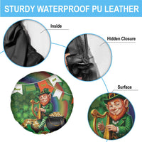 Happy Saint Patrick's Day Spare Tire Cover Leprechaun With Irish Harp - Shamrock Pattern - Wonder Print Shop