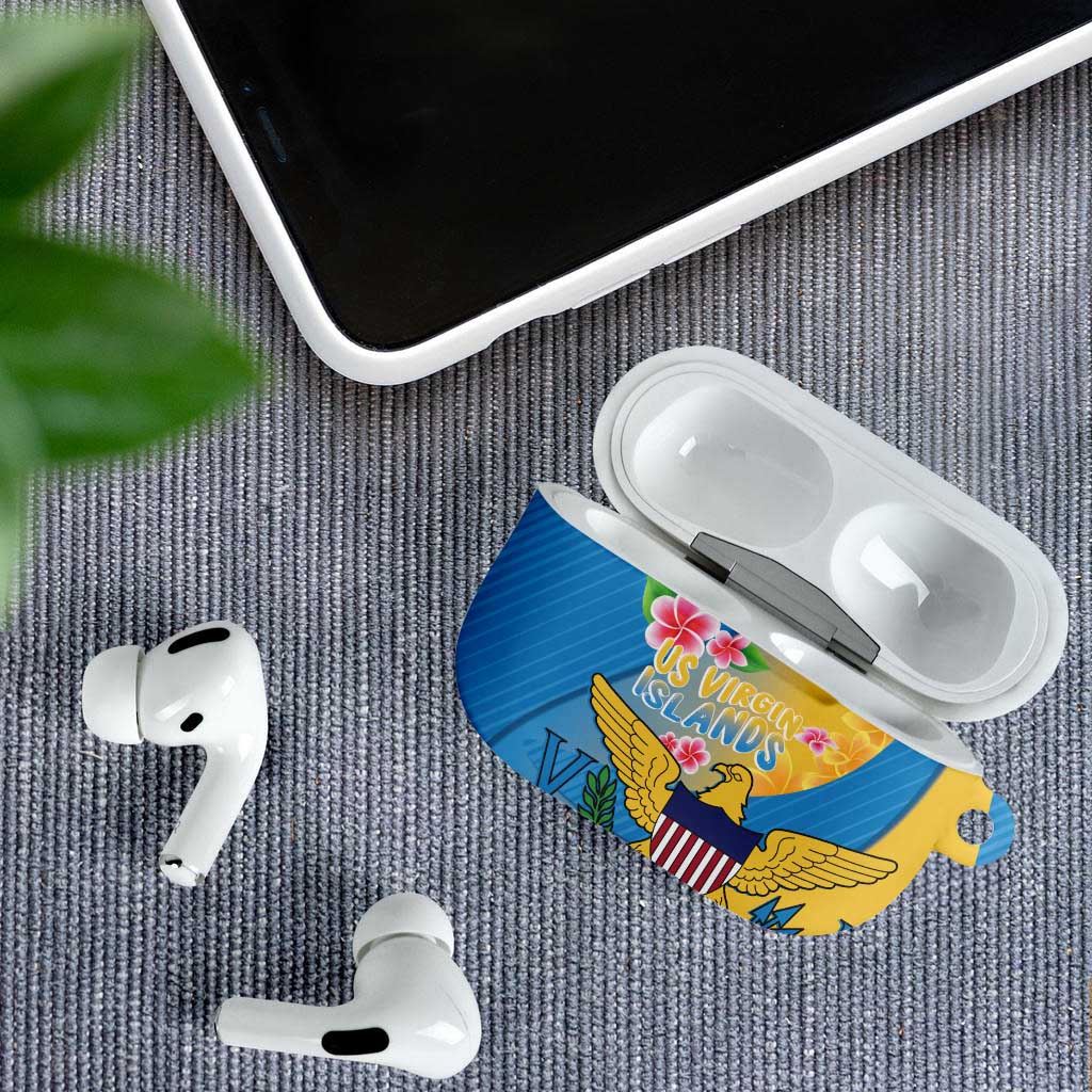 US Virgin Islands AirPods Case Coat of Arms Plumeria Curve Style - Wonder Print Shop