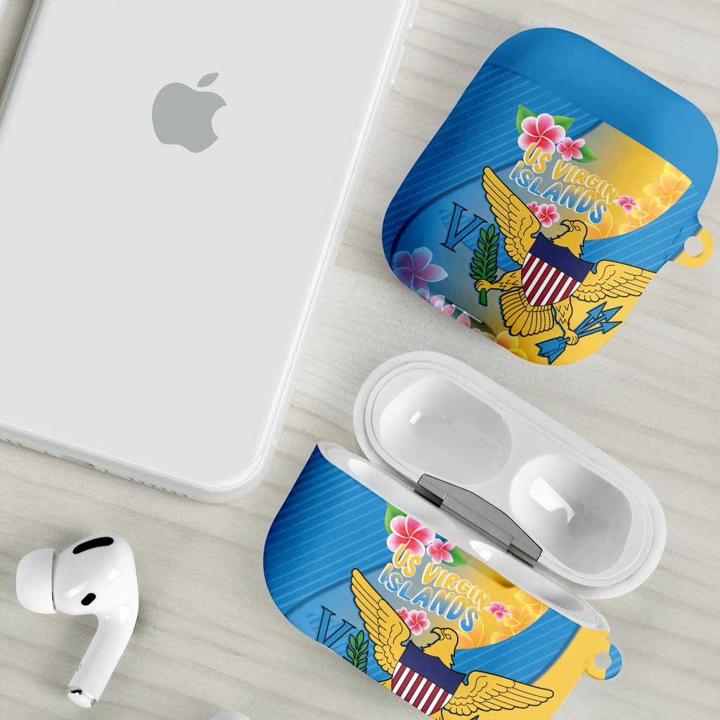 US Virgin Islands AirPods Case Coat of Arms Plumeria Curve Style - Wonder Print Shop