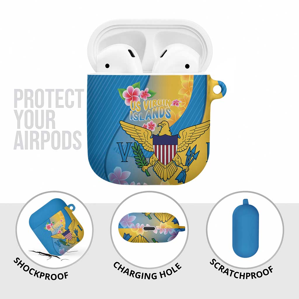 US Virgin Islands AirPods Case Coat of Arms Plumeria Curve Style - Wonder Print Shop