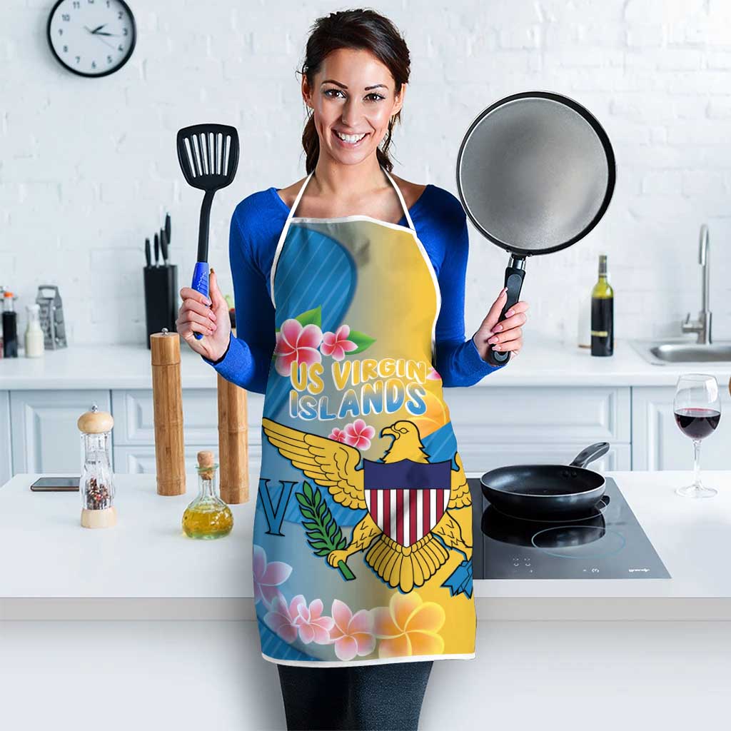 US Virgin Islands Apron Coat of Arms Plumeria Curve Style - Wonder Print Shop