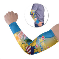 US Virgin Islands Arm Sleeves Coat of Arms Plumeria Curve Style - Wonder Print Shop