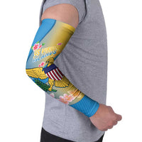 US Virgin Islands Arm Sleeves Coat of Arms Plumeria Curve Style - Wonder Print Shop