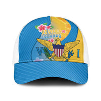 US Virgin Islands Baseball Net Cap Coat of Arms Plumeria Curve Style - Wonder Print Shop