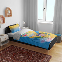 US Virgin Islands Bedding Set Coat of Arms Plumeria Curve Style - Wonder Print Shop