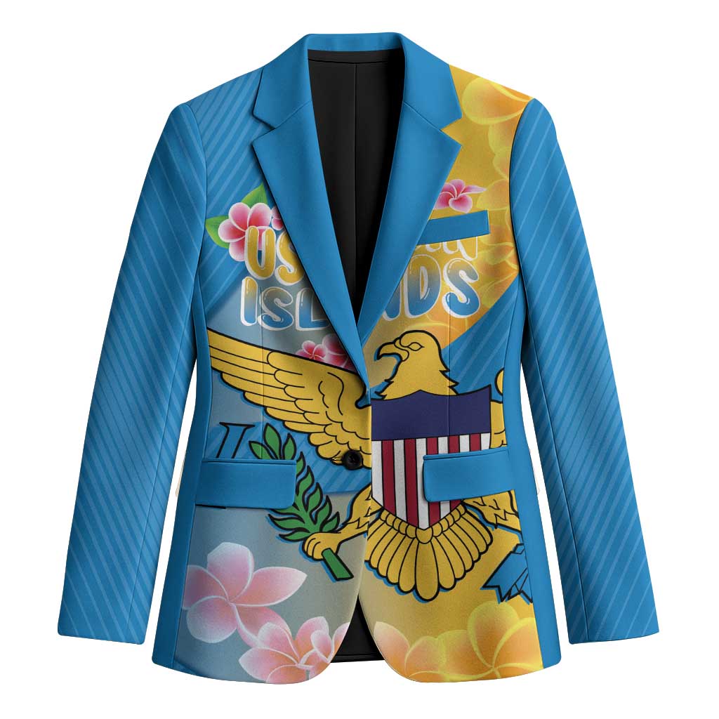 US Virgin Islands Blazer Coat of Arms Plumeria Curve Style - Wonder Print Shop