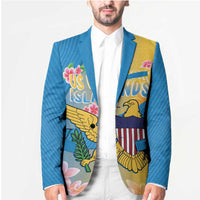 US Virgin Islands Blazer Coat of Arms Plumeria Curve Style - Wonder Print Shop