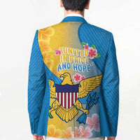 US Virgin Islands Blazer Coat of Arms Plumeria Curve Style - Wonder Print Shop