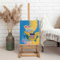 US Virgin Islands Canvas Wall Art Coat of Arms Plumeria Curve Style - Wonder Print Shop