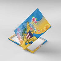 US Virgin Islands Canvas Wall Art Coat of Arms Plumeria Curve Style - Wonder Print Shop