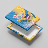 US Virgin Islands Canvas Wall Art Coat of Arms Plumeria Curve Style - Wonder Print Shop