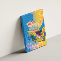 US Virgin Islands Canvas Wall Art Coat of Arms Plumeria Curve Style - Wonder Print Shop