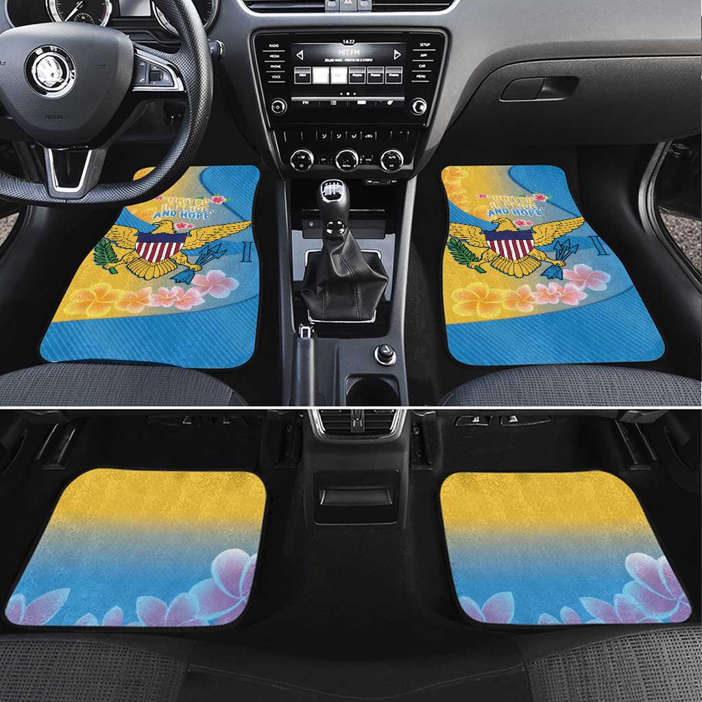 US Virgin Islands Car Mats Coat of Arms Plumeria Curve Style - Wonder Print Shop