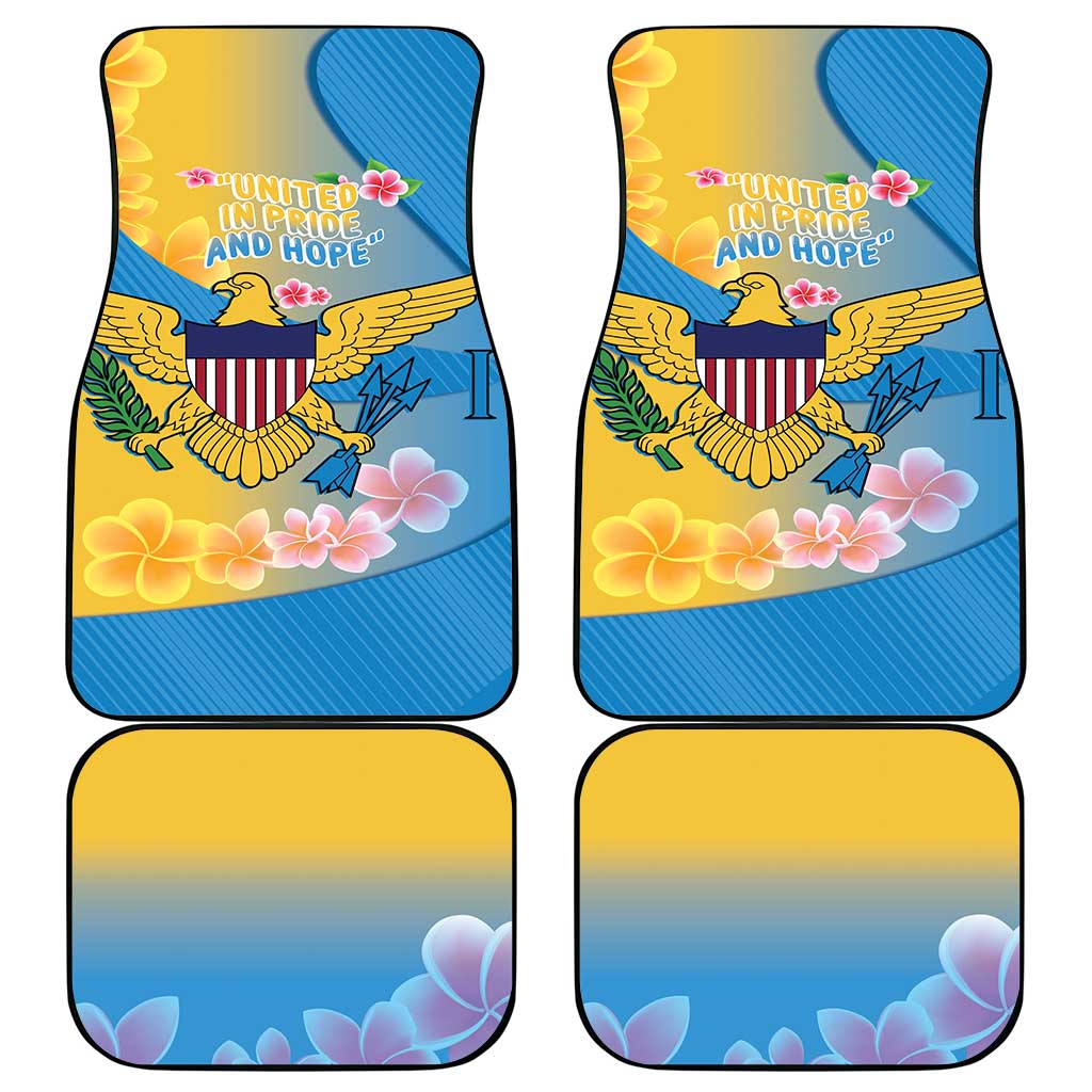 US Virgin Islands Car Mats Coat of Arms Plumeria Curve Style - Wonder Print Shop