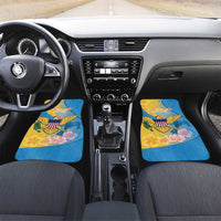 US Virgin Islands Car Mats Coat of Arms Plumeria Curve Style - Wonder Print Shop