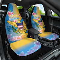 US Virgin Islands Car Seat Cover Coat of Arms Plumeria Curve Style - Wonder Print Shop