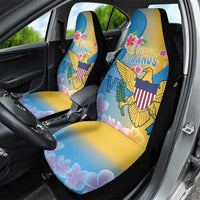 US Virgin Islands Car Seat Cover Coat of Arms Plumeria Curve Style - Wonder Print Shop