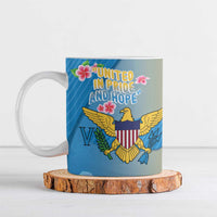 US Virgin Islands Ceramic Mug Coat of Arms Plumeria Curve Style - Wonder Print Shop