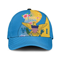 US Virgin Islands Classic Cap Coat of Arms Plumeria Curve Style - Wonder Print Shop