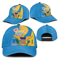 US Virgin Islands Classic Cap Coat of Arms Plumeria Curve Style - Wonder Print Shop