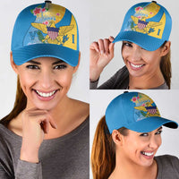 US Virgin Islands Classic Cap Coat of Arms Plumeria Curve Style - Wonder Print Shop